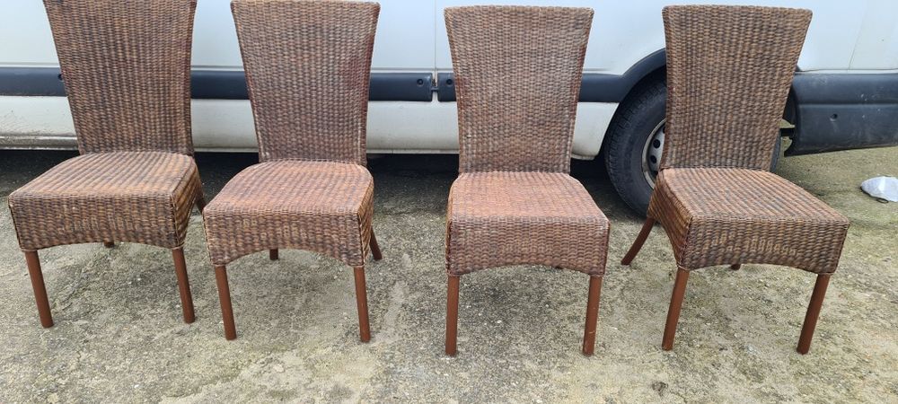 Zestaw 4 ratanowych krzeseł do domu czy ogrodu cena za komplet