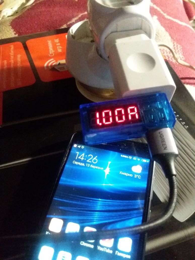 Зарядне до телефона Huawei і Xiaomi до 1 ампера.