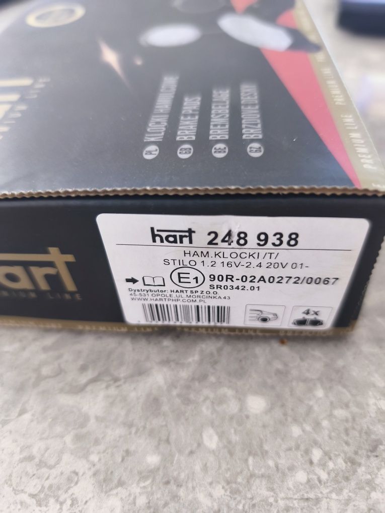 Klocki hamulcowe stilo 1.6 248.938 SR0342.01 hart tył 1 para
