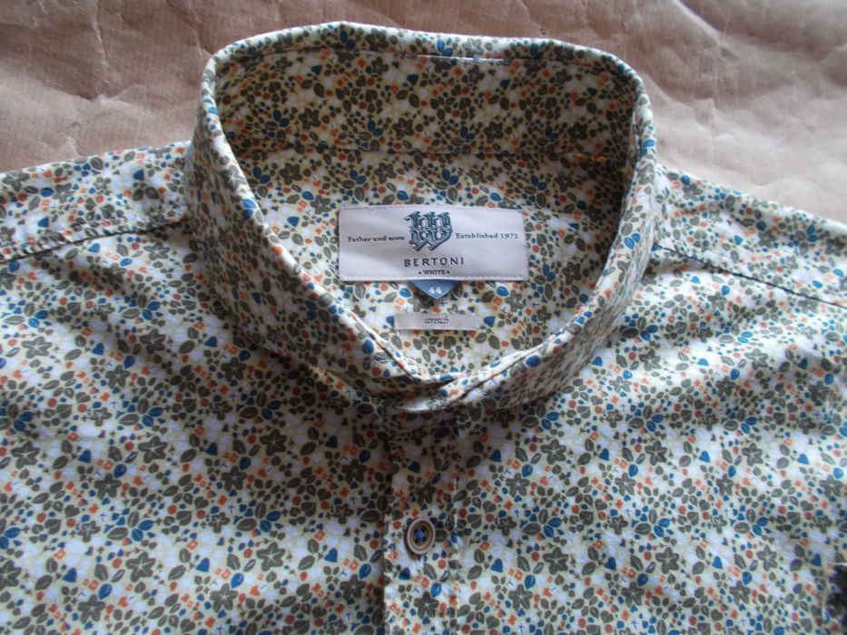 XL BERTONI WHITE Premium 2 FOLD Luksusowa Koszula Męska XL 43 Szwecja