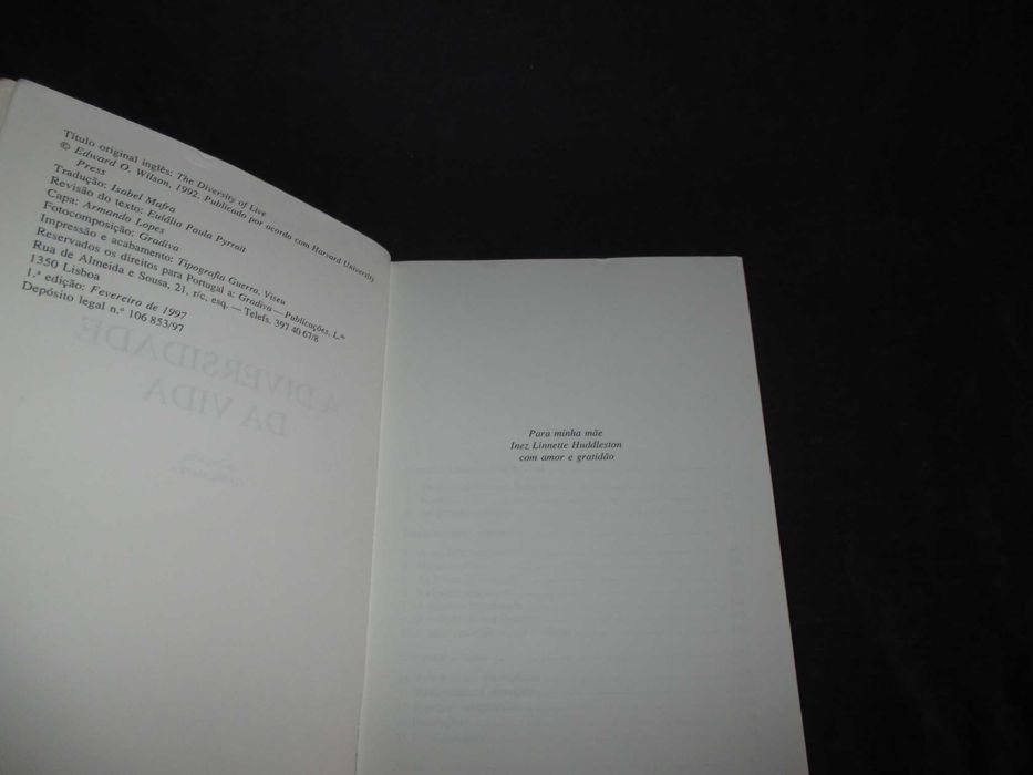 Livro A Diversidade da Vida Edward O. Wilson