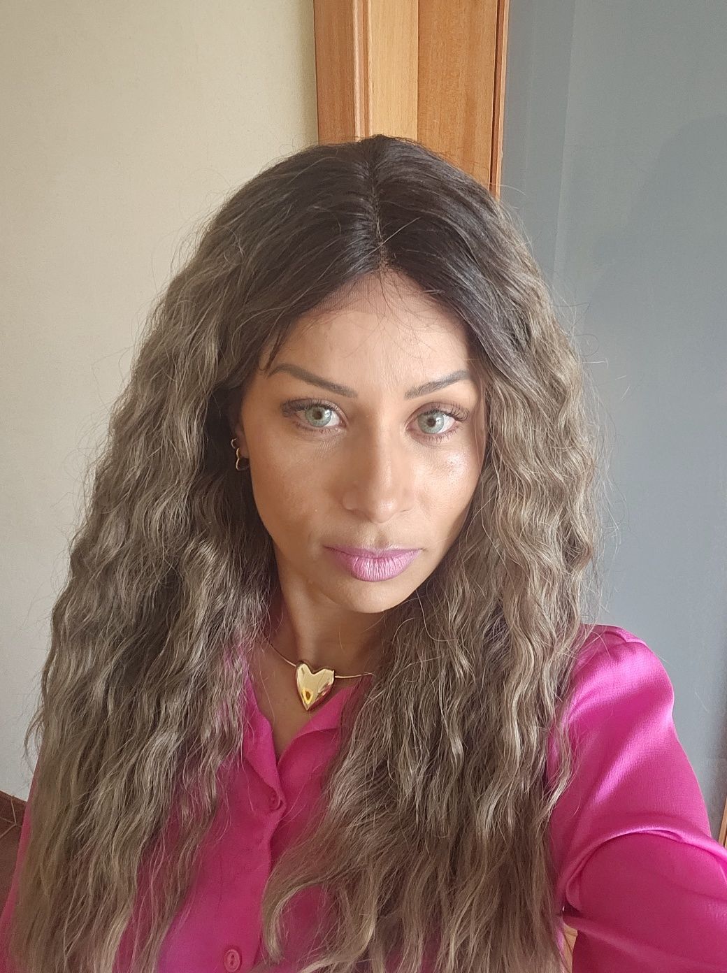 Lace orelha a orelha de fibra realista ao cabelo