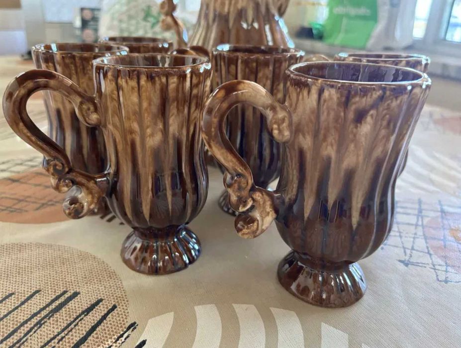 Conjunto jarra + 6 copos com asa