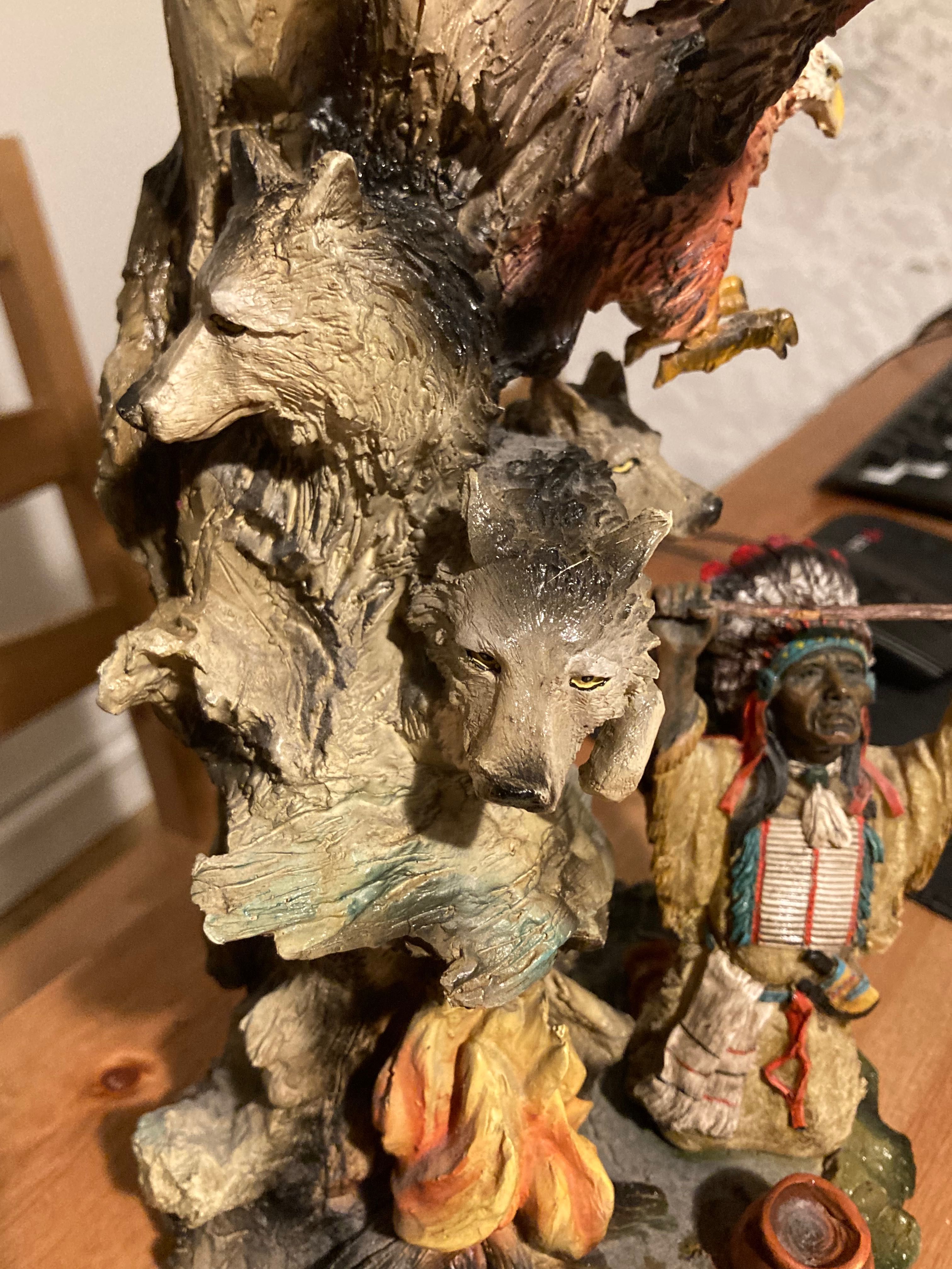 Oryginalna Figura Indiańska Antyka.