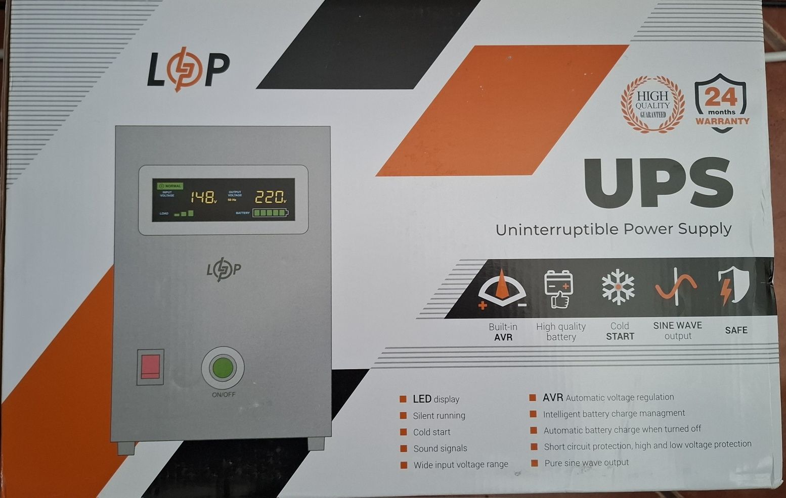 ДБЖ з правильною синусоїдою LogicPower LPY-B-PSW-1000VA (4151)