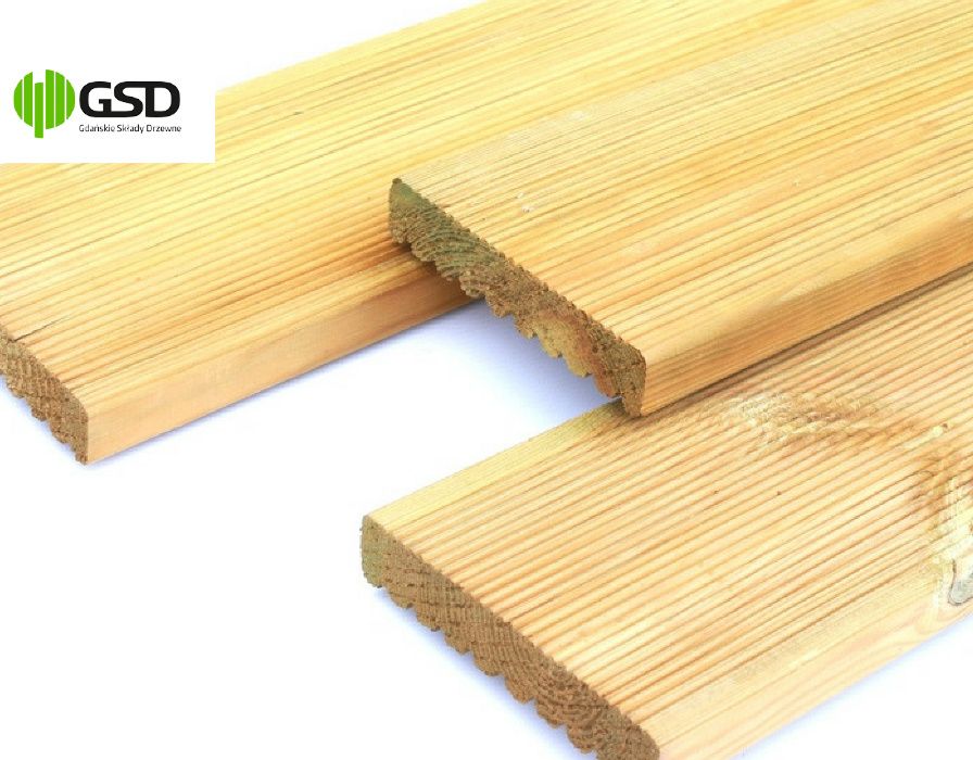 Deska tarasowa SOSNOWA surowa 27x145x4000 mm  PROMOCJA !