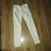Cytrynowe bladożółte spodnie damskie wsoki stan skim fit 38 M sz2