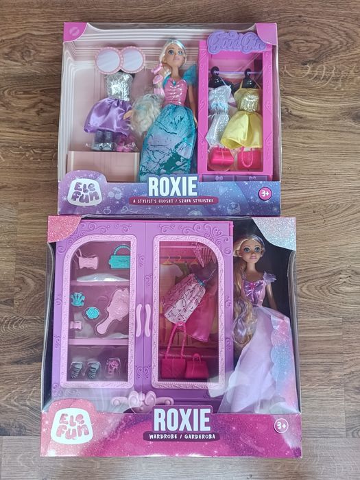 Lalka lalki jak barbie Elefun Roxi szafa garderoba ubranka księżniczka