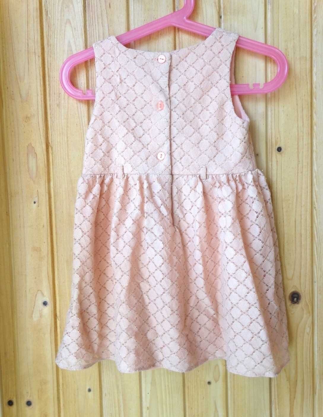 sukienka różowa elegancka 2 3 lata 98 cm