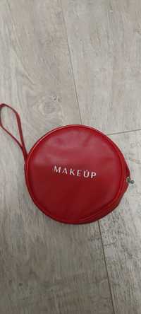 Косметичка красная круглая makeup, 50 грн