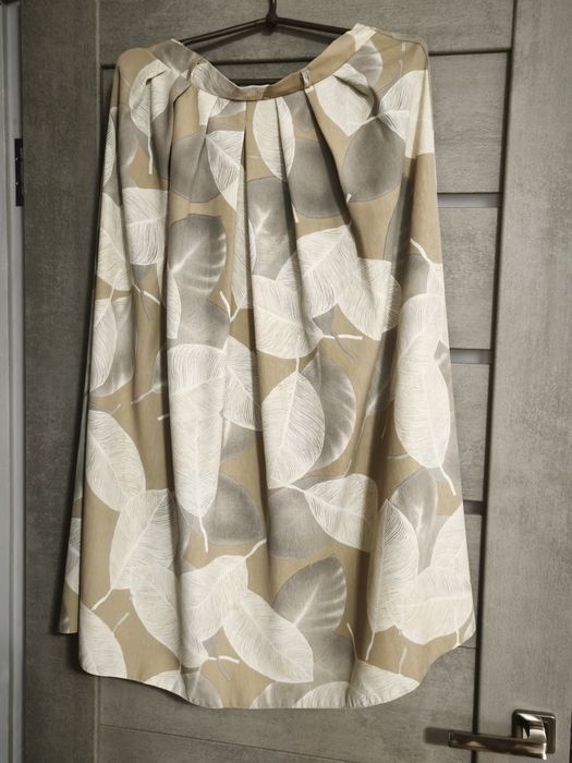 Юбка миди хлопковая р. XL (48-50) / Юбка А-силуэт с принтом