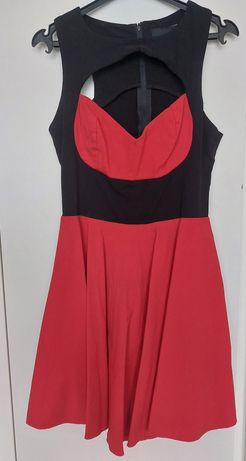 Sukienka ASOS czerwona czarna rozm 38 M wesele