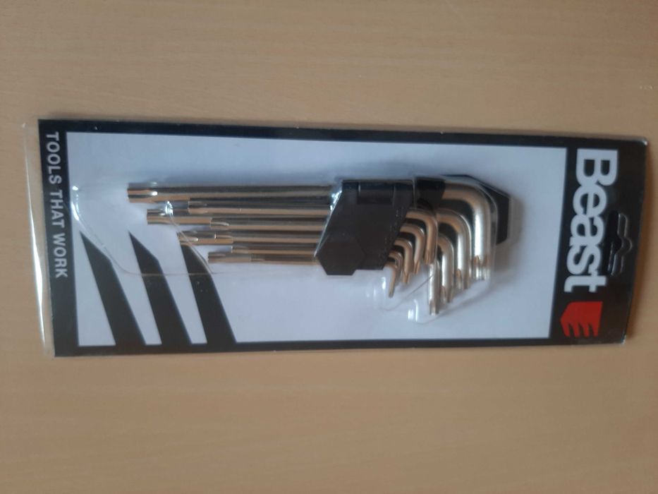 Nowy Zestaw kluczy klucze Imbusowe Imbusy TRX Torx  T10-T50 9szt chrom