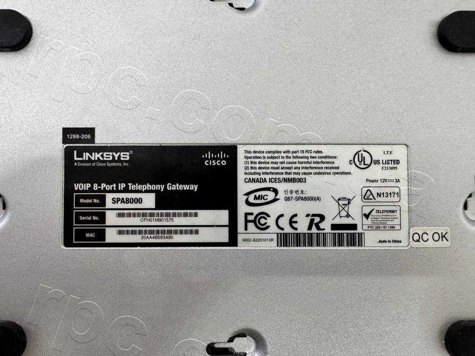 Голосовий VoIP-шлюз Cisco Linksys SPA8000 для SIP-телефонії