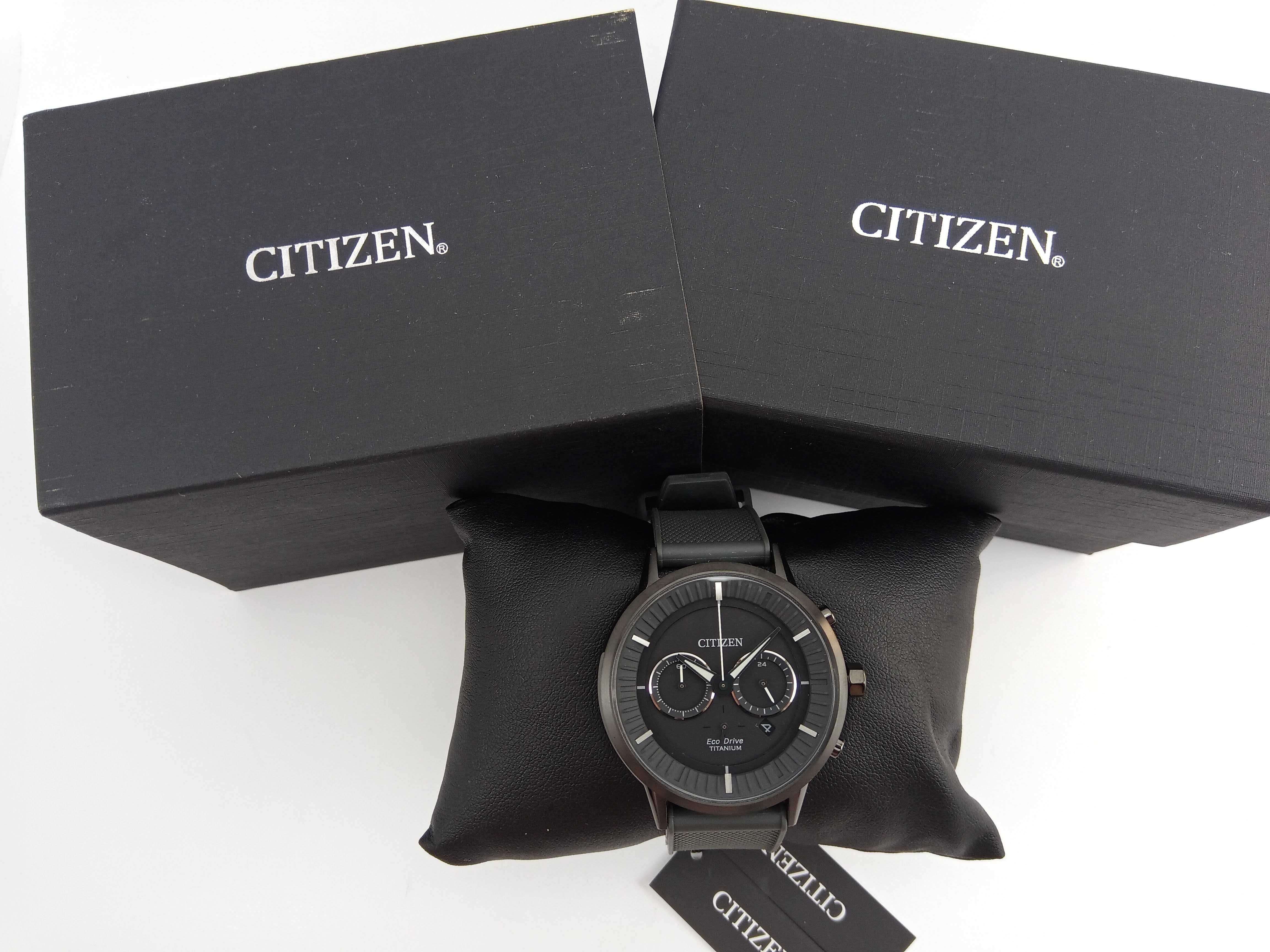 Титановые японские мужские часы Citizen CA4405-17H - хронограф, сапфир