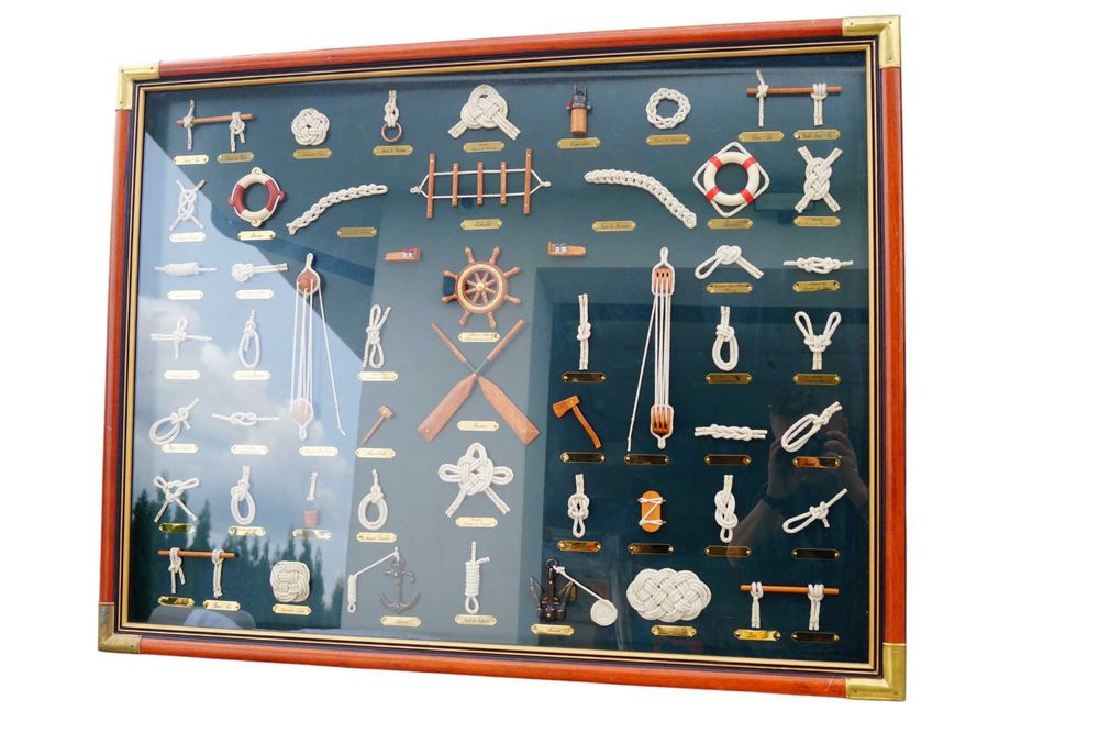 Obraz gablota węzły marynarskie duży 105/81,5 cm marynistyka