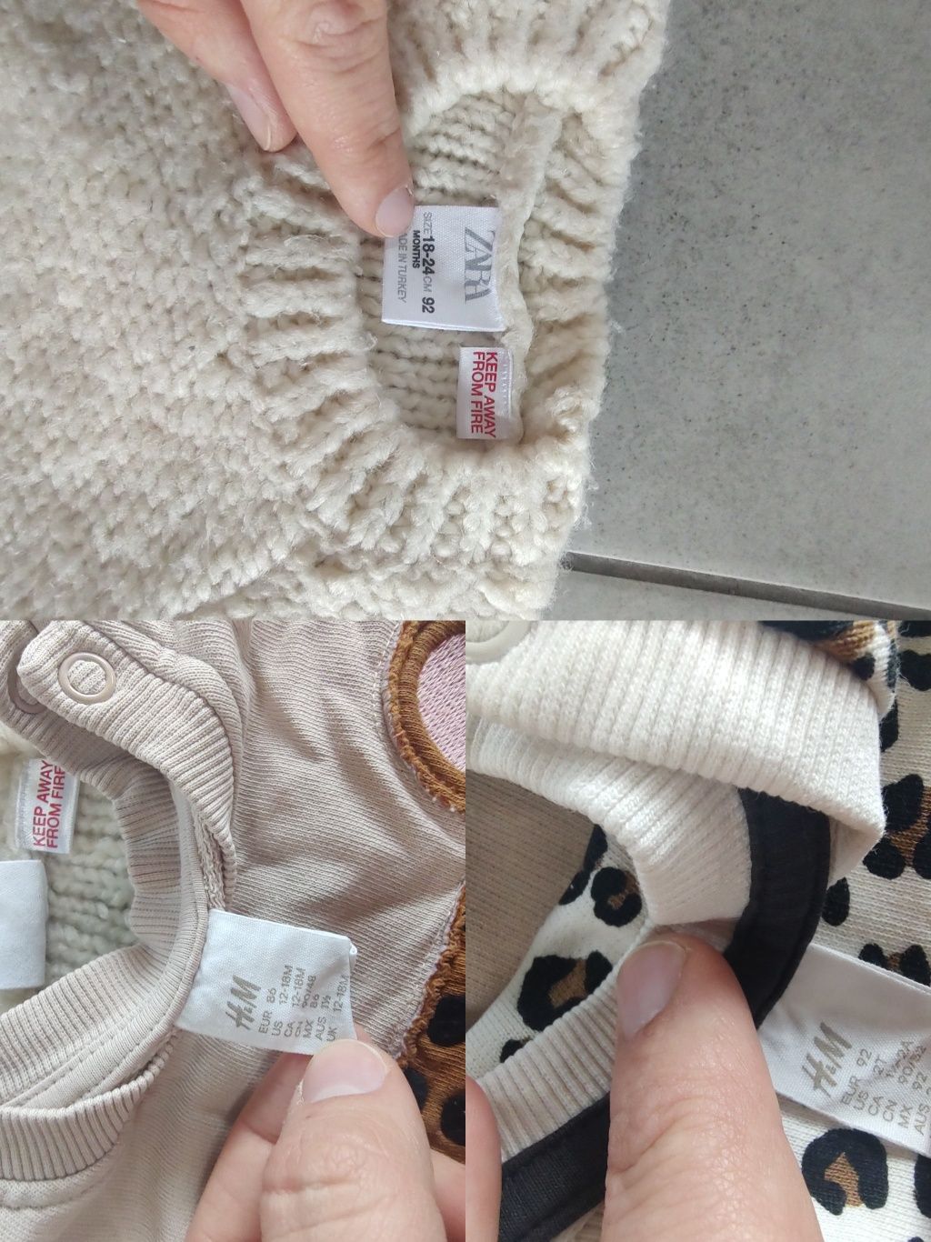 Markowa paka na wiosnę 86/92 zaraz H&M buzy panterka kurtka wiosenna