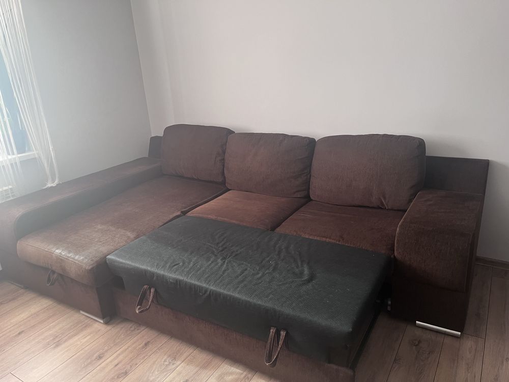 Duży narożnik rozkładany wenge