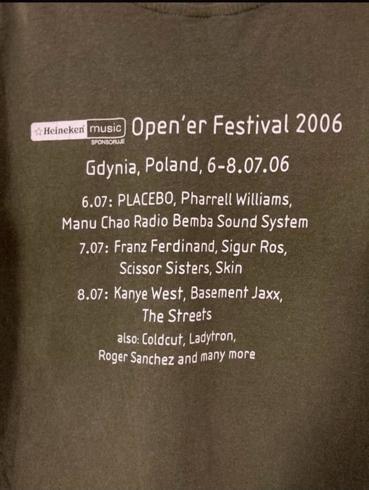 Vintage Opener Festival 2006 tshirt washed green