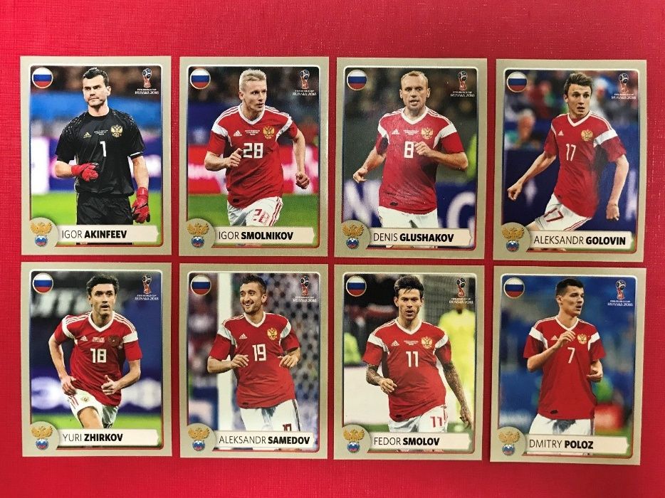 Cromos Especiais Mcdonald's Mundial 2018: SELEÇÃO RUSSIA (M1-M8)