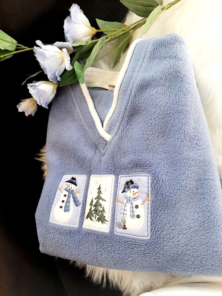 Bluza polar fioletowa ciepła sweter blouse winter autumn jesień zima M