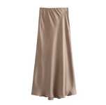 Юбка атласная цвет deep khaki размер xs