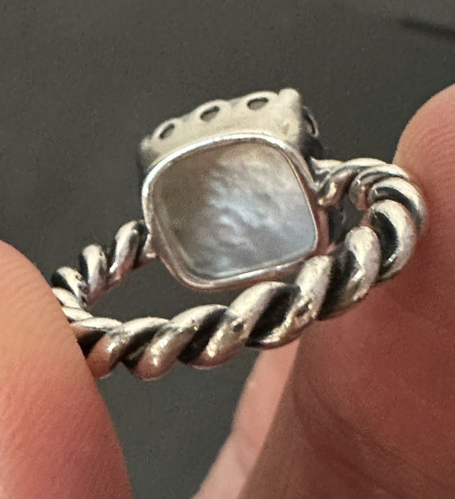 PANDORA вінтажна срібна каблучка кольцо оригінал з перламутром раритет
