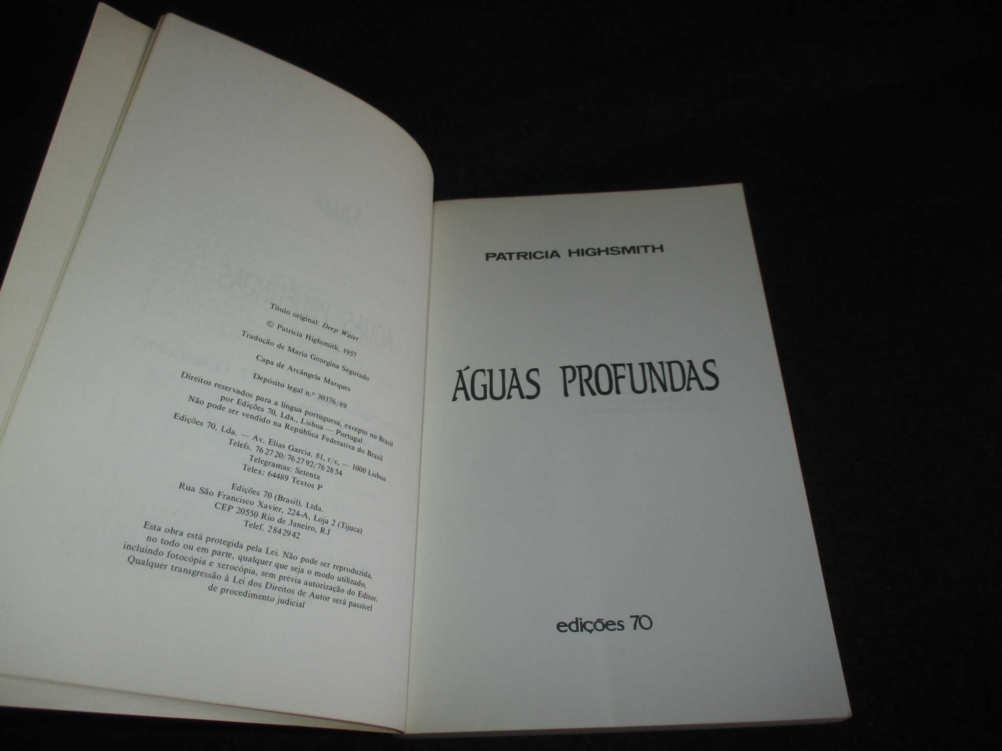 Livro Águas Profundas Patricia Highsmith