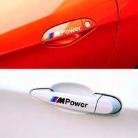 Наклейки на ручки дверей бмв bmw BMW M Power E39,E46,E60,F10,F30,X5,X6