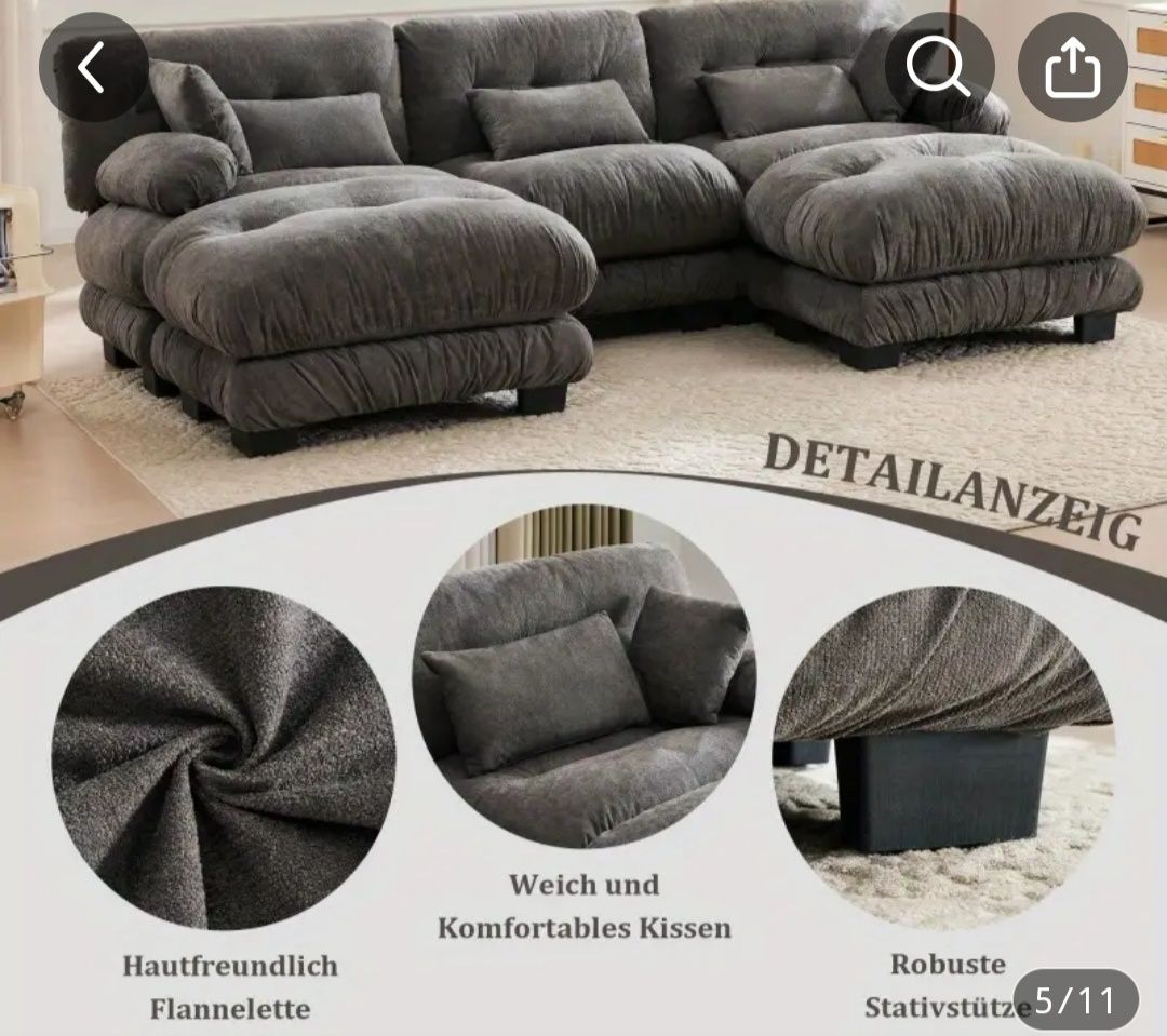 Nowa sofa modułowa 5 osobowa DUŻA