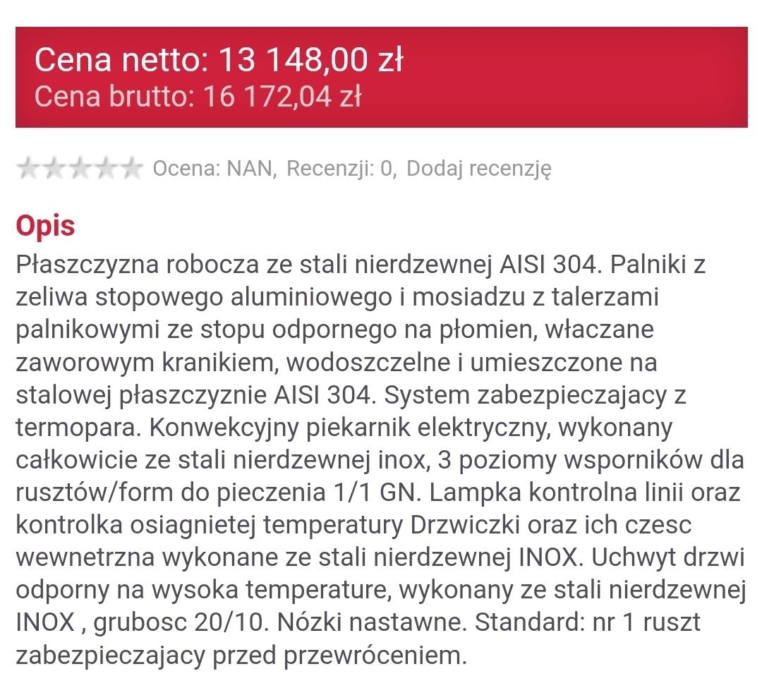 Kuchnia gazowa Bertos z piekarnikiem po serwisie 100% sprawna