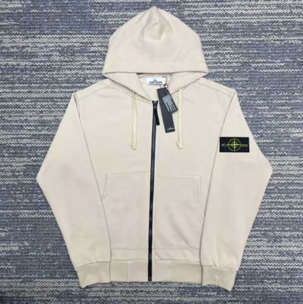 Зіп Худі Stone Island - Бежева Кофта Стон Айленд - Світшот Стонік SI