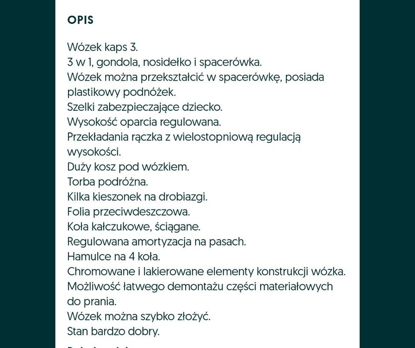 Okazja  3 w 1 Wózek głęboki ,spacerowka i nosidełko