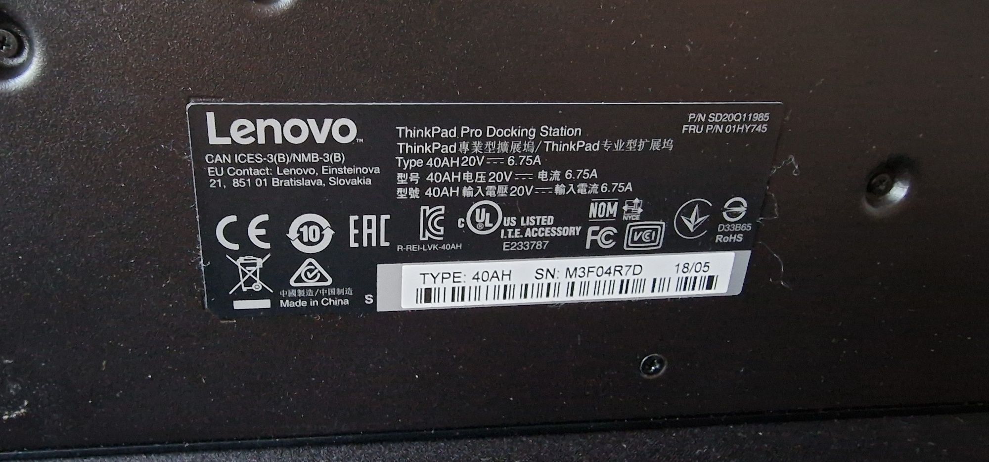 Stacja dokująca Lenovo 40AH20V