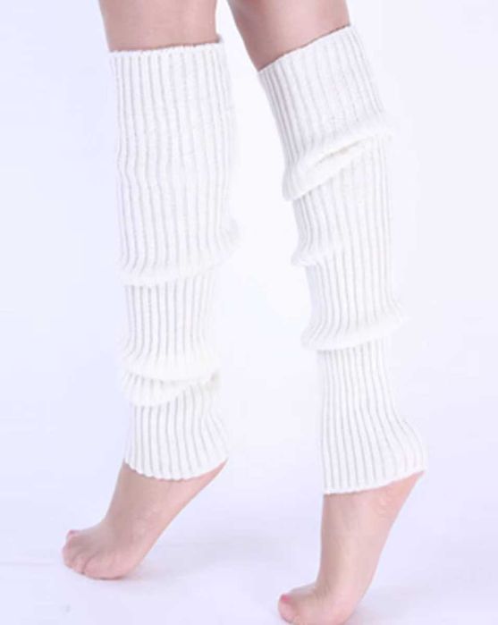 Гетри молочні в рубчик з вовни теплі