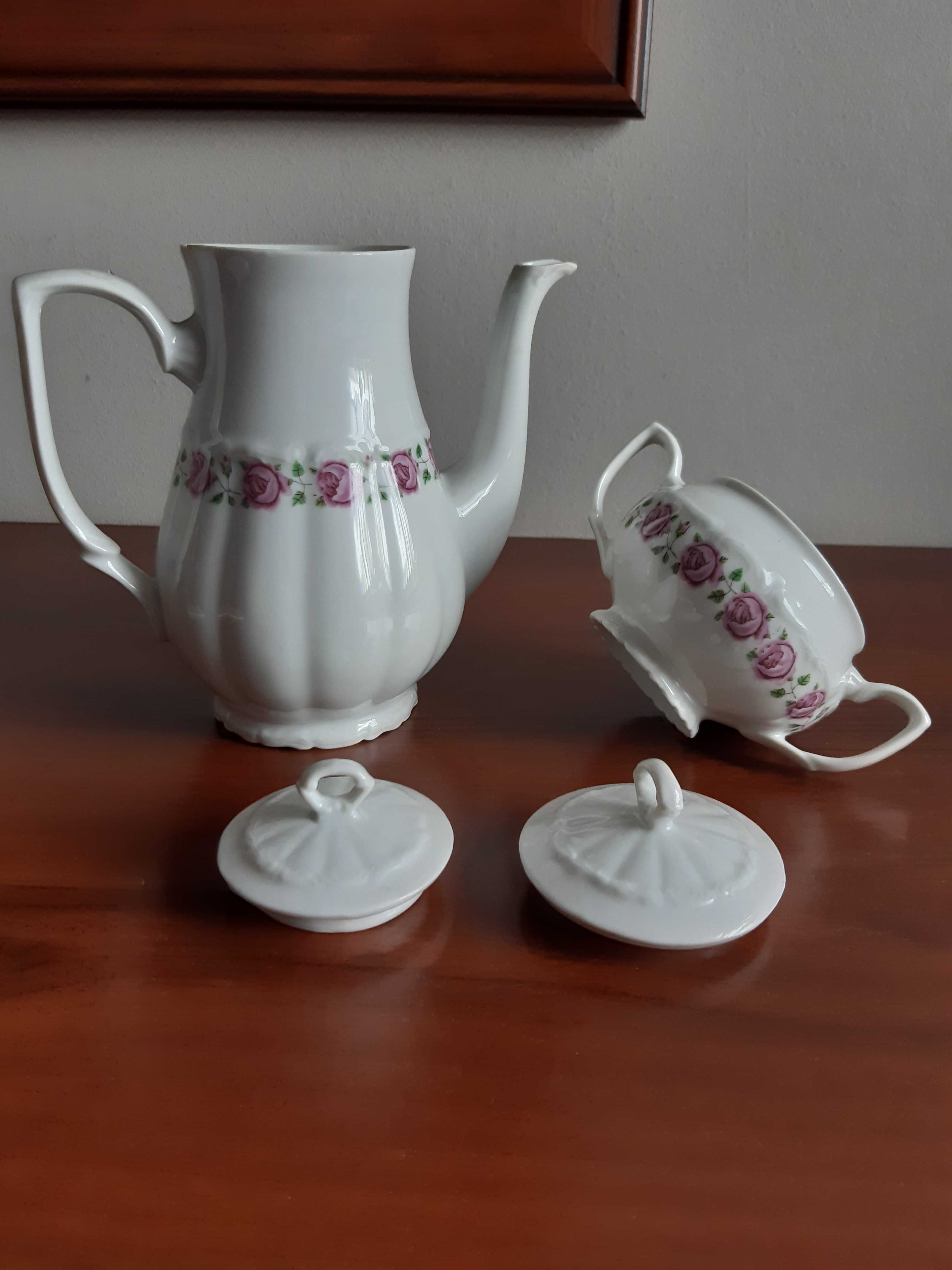 Dzbanek i cukiernica porcelana Bogucice PRL