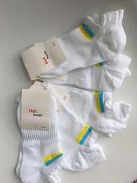 Носки с флагом Украины, патріотичні білі шкарпетки з прапором
