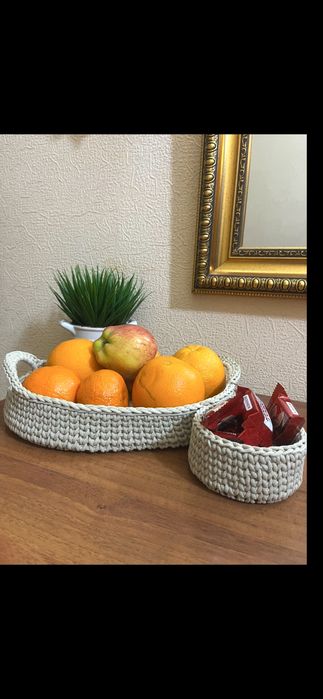 Кошики плетені, органайзери для зберігання, набір кошиків.
