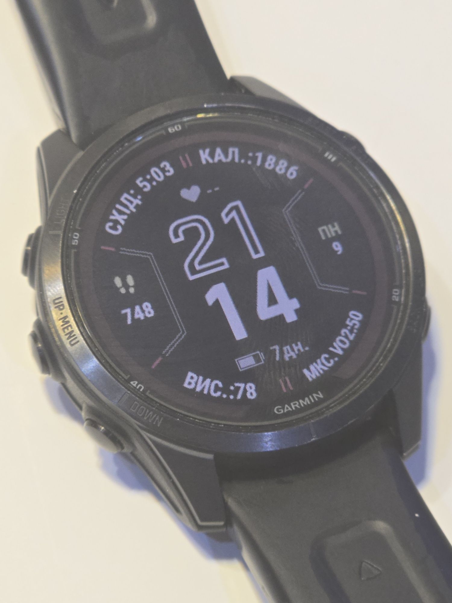 Garmin Fenix 7S PRO Sapphire Solar Carbon, гармін фенікс 7с про ідеал