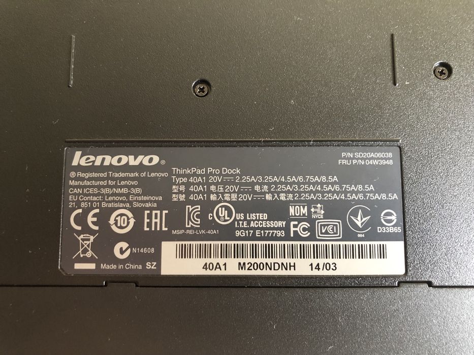 Док-станция Lenovo Pro Dock 40A1