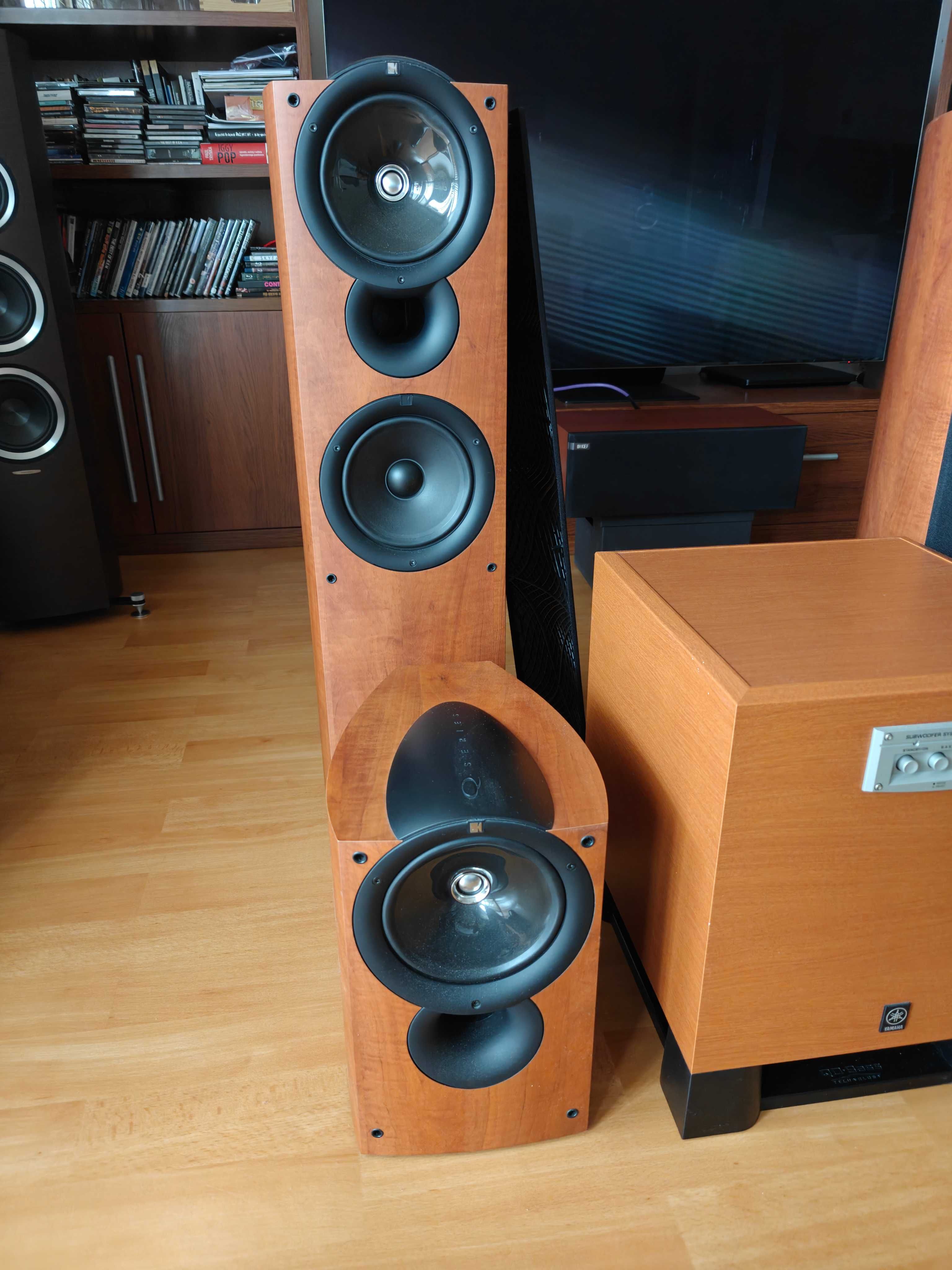 Kolumny podłogowe Kef Q5 ,Kef Q1, subwoofer Yamaha YST SW-315