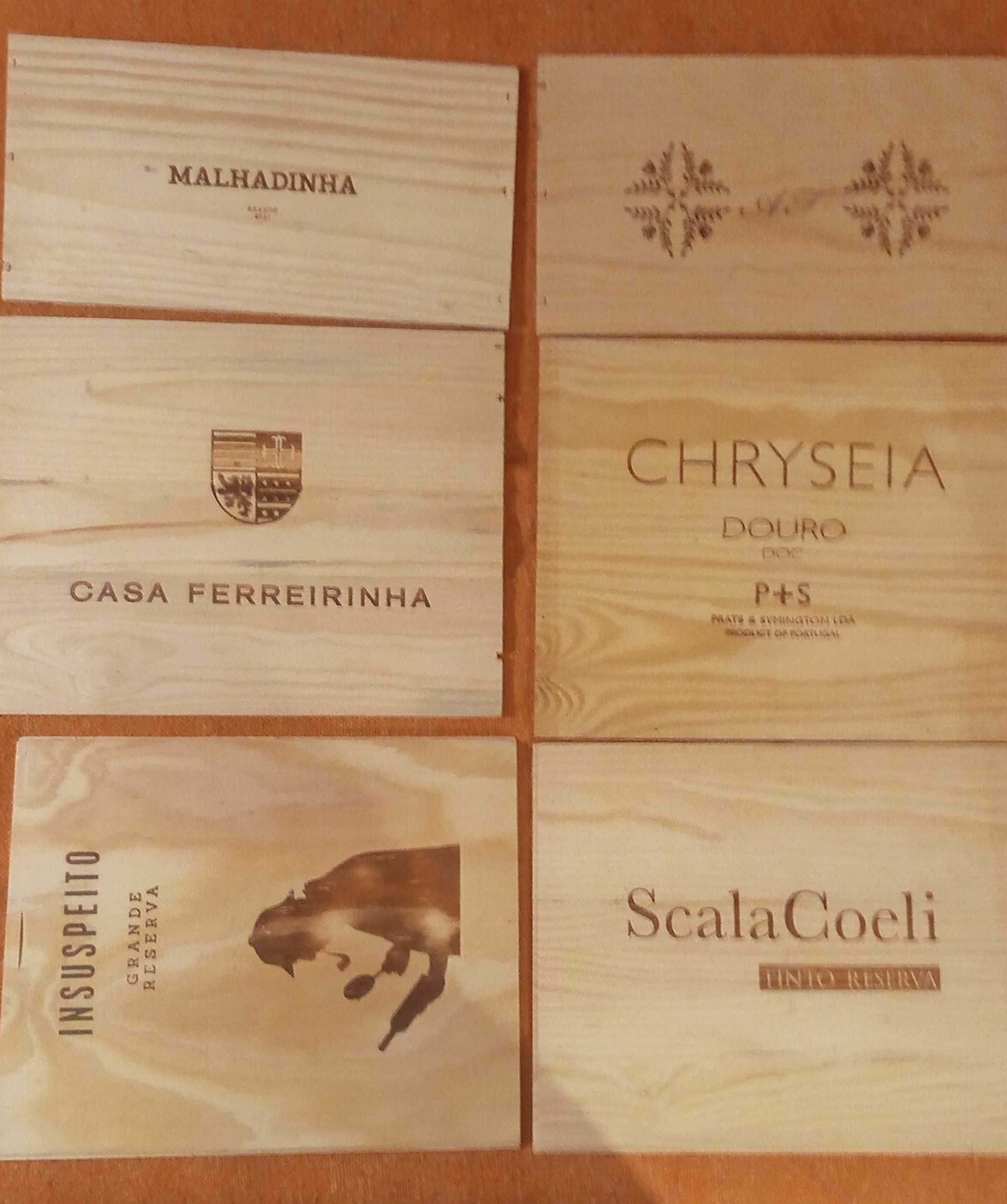 Tampas de caixa vinho madeira