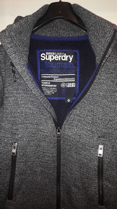 Superdry теплий зіп худі, светр, фліс, чоловічий Xs-S