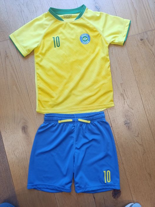 Strój piłkarski Brazylia, koszulka piłkarska i spodenki, H&M, 122-128