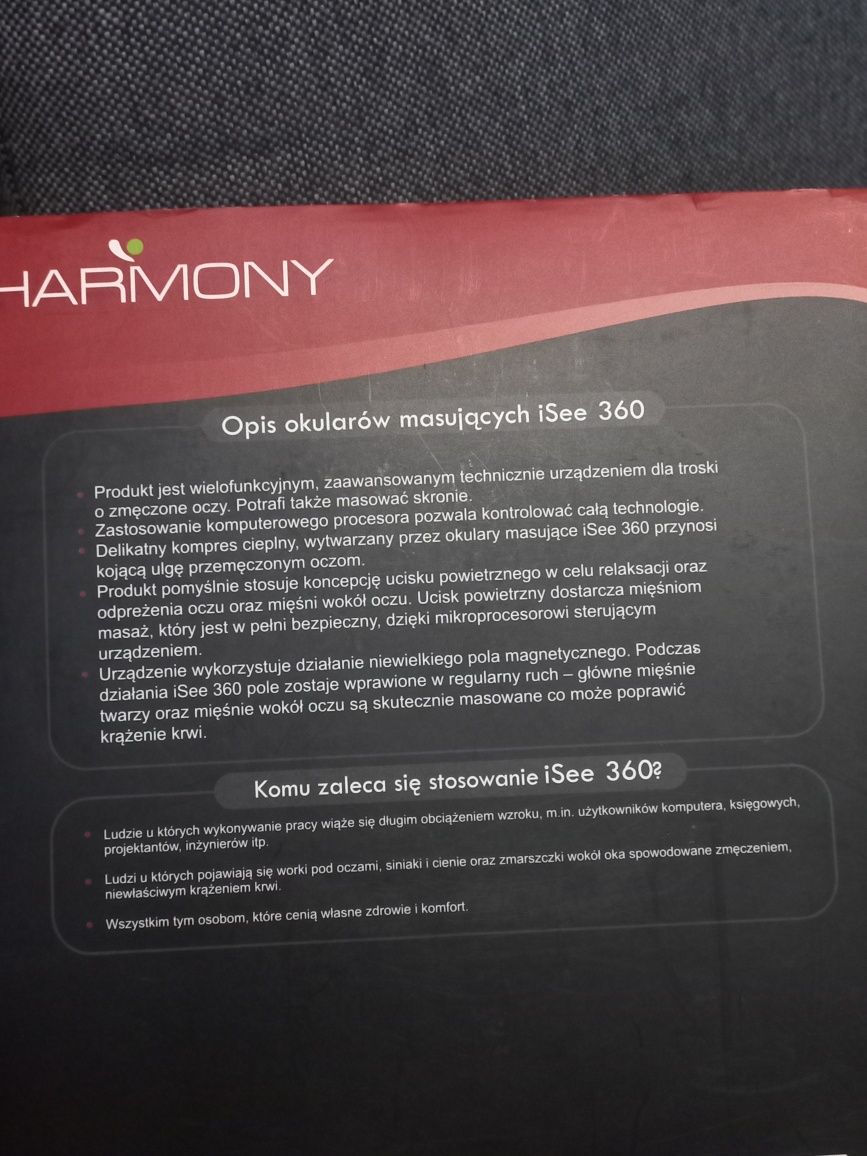 Masażer oczu i skroni Harmony iSee 360