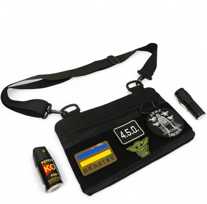 Сумка чорна тактична / Сумка городская — компактна, практична, містка