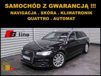 Audi A6 S LINE + QUATTRO + AUTOMAT + SERWIS + Navi + Skóra + Asystenty