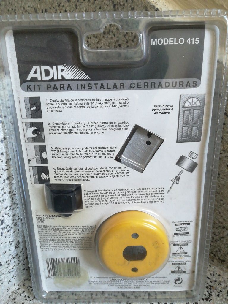 Conjunto para instalar fechaduras