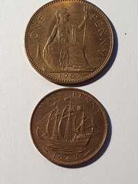 Один пенни половина пенни 1967 монеты
