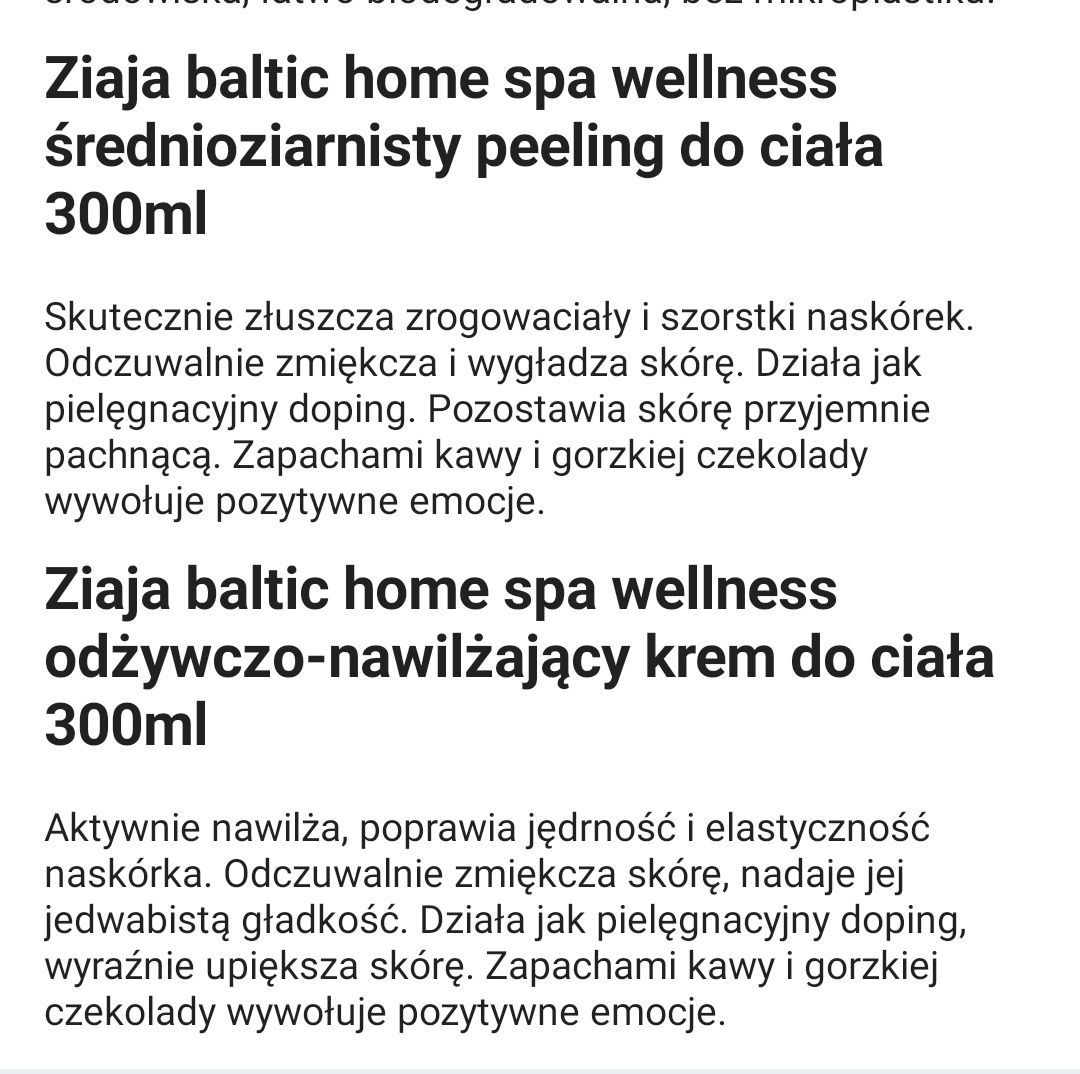 Ziaja zestaw kosmetyków baltic home spa WELLNESS